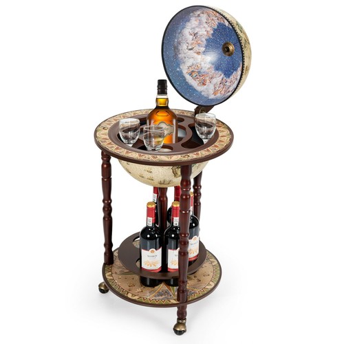 Wood globe wine - wood, stand
