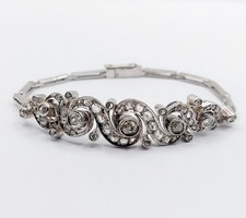 Bracelet art deco or blanc