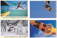 Lot 4 postcard postcards 10x15cm summer wishes HUMOROUS HUMOR