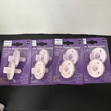 4X Philips Avent Super Soothie Pacifier Lavender/Pink 2 Pack 3-18m New SEALED