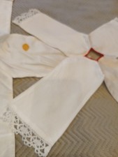 6 ) 2 Pavillons De Ciboire Blanc/a Restaurer/occasion/MESSE/PRETRE/DENTELLE