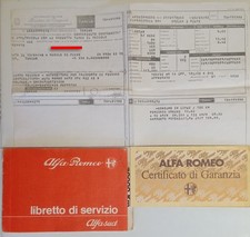 SERVICE BOOKLET ALFA ROMEO ALFA SUD WITH COPY BOOKLET AND WARRANTY SEE...