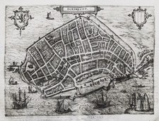 Dordrecht Hollande Pays-Bas Gravure Guicciardini 1581