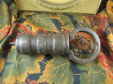  antique strange large oriental round wrought iron lock? 24