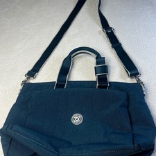 Kipling Teal Blue Nylon Shoulder Bag Crossbody Tote Handbag Women's