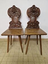 Antique Pair of Alsatian Chairs 19th Century Decor Cartridge Head
