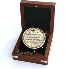 Boussole plate en laiton