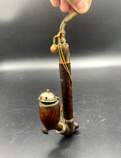 Pretty old pipe Ralf old briar wood stove and horn vintage tyrol