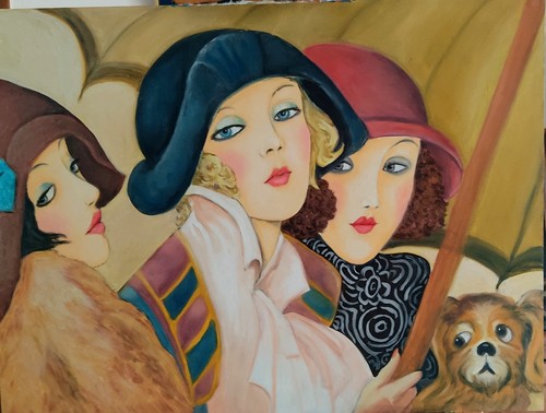 Peinture huile trois - à,