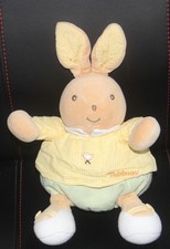 doudou lapin beige jaune vert oiseau takinou