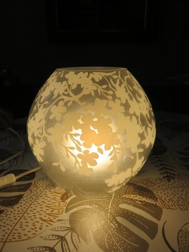 Lampe table verre globe - lampe,