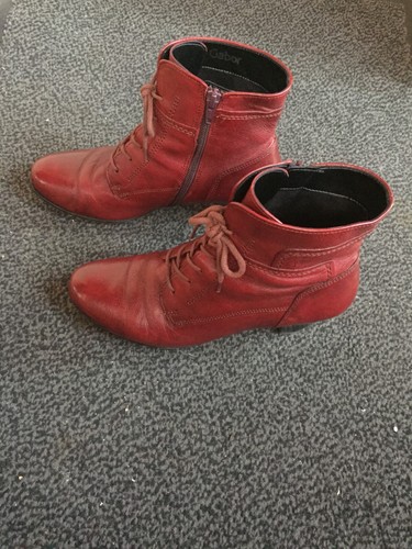 Bottines rouge cuir gabor - rouge,