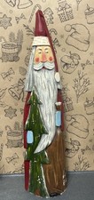 Hand Painted Wood Carved Santa Claus Signed Novy Rok 12 Inch