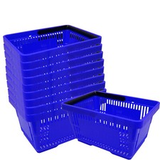 10 corbeille de vente en plastique avec anse 20 litres 40cm gerbable bleu