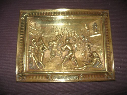 Ancien tableau laiton - tableau, en