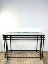 Console en métal argenté