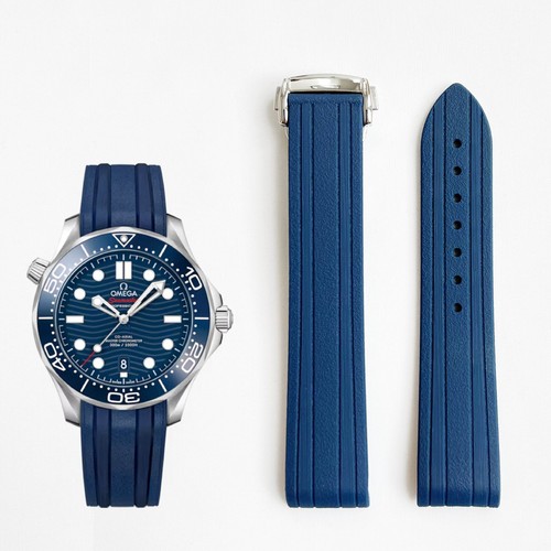 20mm blue rubber curved - curved, end