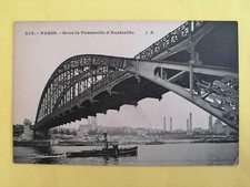 Old postcard 75- Paris boat under the gateway to Austerlitz