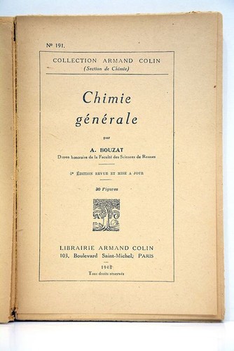 Bouzat chimie générale - générale, 1948