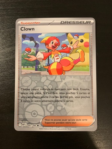 Carte pokémon reverse - carte, clown