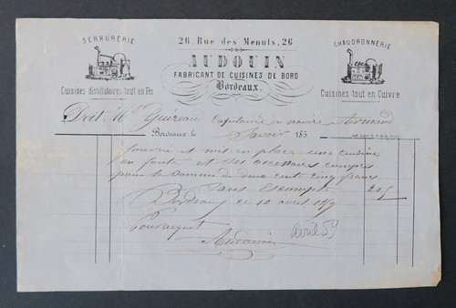 Facture 1850 bordeaux - 1850, cuisine