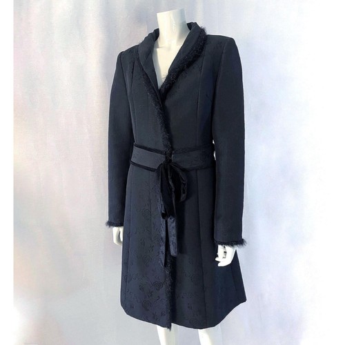 Trench jacquard noir - en,