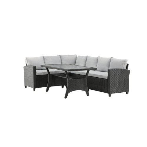 Salon repas angle - d'angle, jardin
