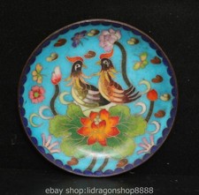 5.6 "Chine cloisonné bronze fleur canard mandarin Plateau