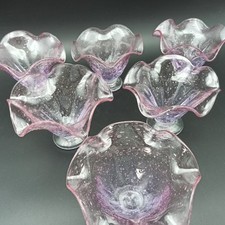 BIOT GLASSWARE - 6 BUBBLE GLASS ICE OR FRUIT CUPS