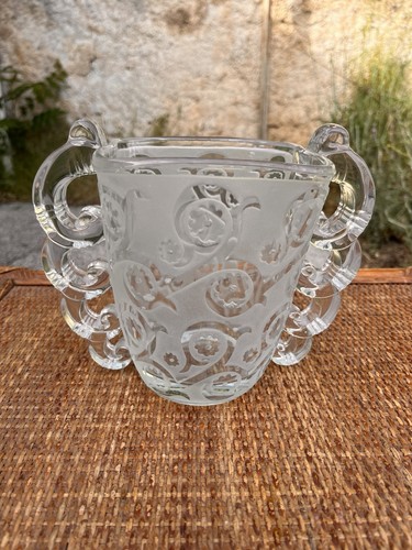 Vase verre givré anses - givré, À