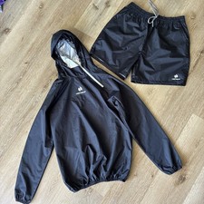 Hotsuit Sauna Suit Men’s Jacket & Shorts Set Size M Black Workout Sweat Suit