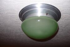 Lamp year 1960, glass ceiling light, design decoration industrial in green