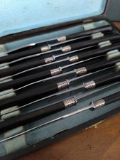 Set of 11 knives Gauthier Nice stainless blades dark wood handles vintage decor