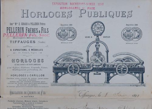 Facture 1899 tiffauges vendée - 1899,
