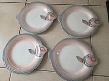 LOT DE 4 ASSIETTES POISSON -