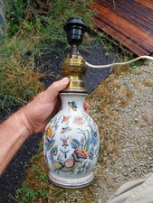 LAMPE A PETROLE FAIENCE VIEUX