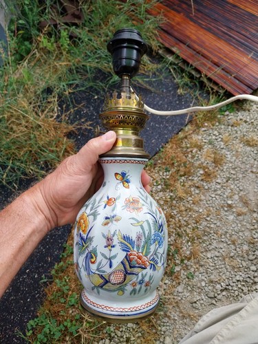 Lampe petrole faience - lampe,
