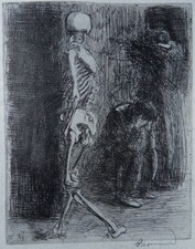 ALBERT BESNARD DEATH DANCE DANSE MACABRE French Impressionist Etching ELLE