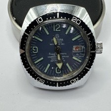 Rare Vintage Mortima Super Datomatic Diver Watch RUNNING! 32mm - cal Cattin C66