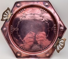 Ancien Plateau Cuivre Laiton