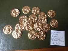 lot of 20 STAMPS RELIGIOUS MEDALS SAINT CHRISTOPHE gold metal 2.5 cm