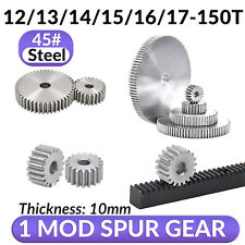 1 Mod 12T-150T Spur Gear 45# Steel Thickness 10mm Motor Pinion Transmission Gear
