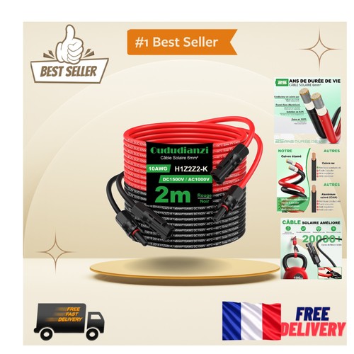 Câble solaire 6mm - 6mm²,