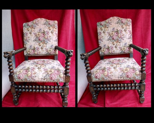 Paire fauteuils fin xix - de,