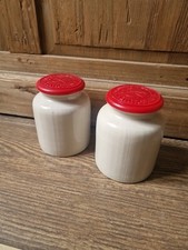 2 Pot à Moutarde de Meaux Pommery en Grès Collection Couvercle Plastique