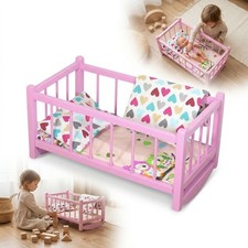 Berceau bois rose poupée +