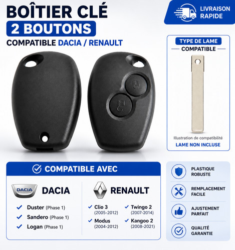 Boîtier clé boutons - clé, 2