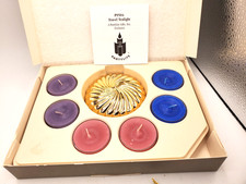 vintage Partylite Travel Tealights Set Gold Shell With/ Bags