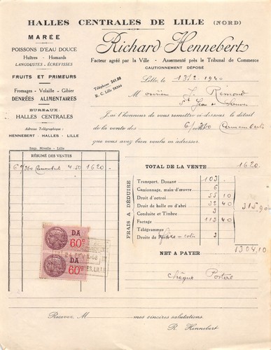 1940 poissons fruits - fruits, et