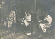 workshop easel mixed painting man woman 1916 film era photo
